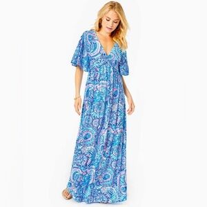 Lilly Pulitzer Minka sleeved maxi dress (size 8) NWOT

Pet free smoke free